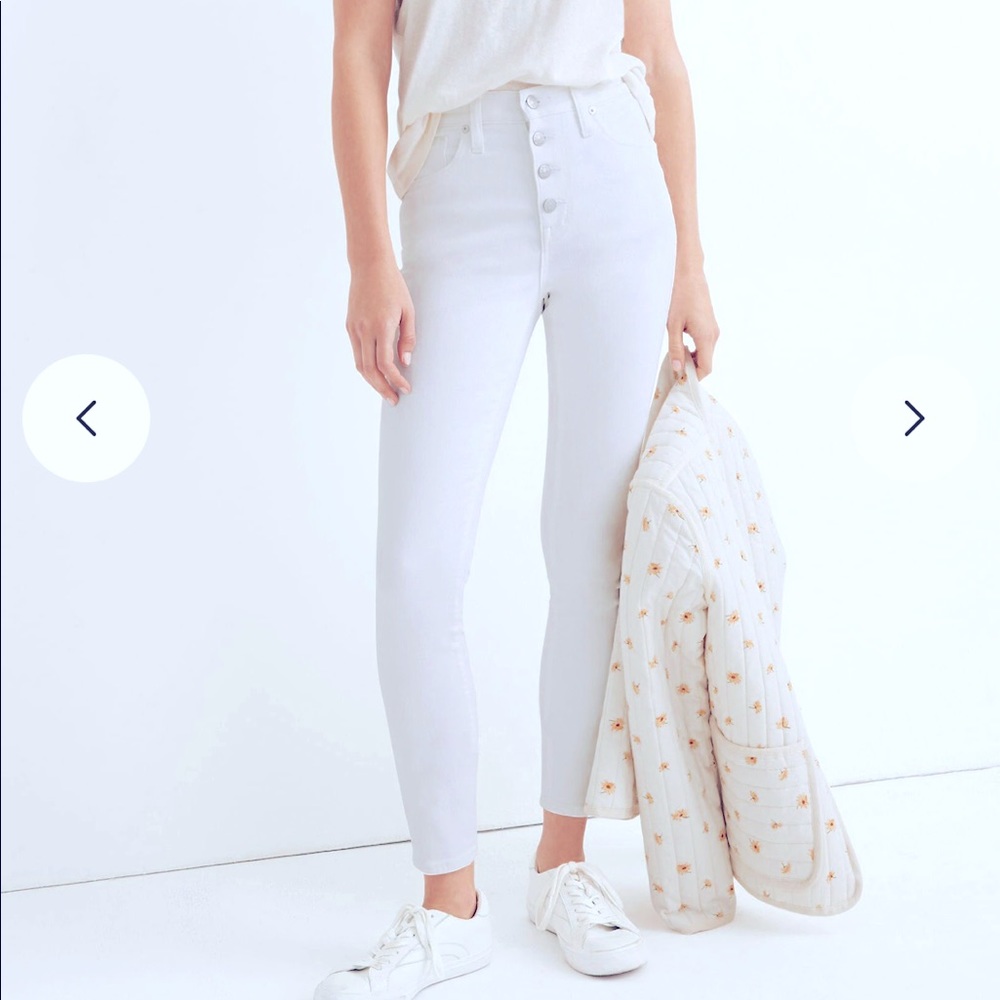 MADEWELL High Rise Skinny Crop White Jeans (27)